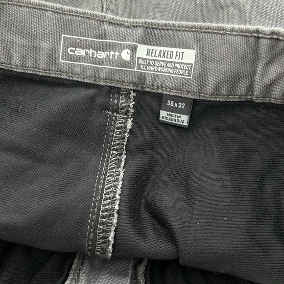 Men's Carhartt Fleece Lined Canvas Pants sz 38x32 Relaxed Fit Gray 103342-039 - Picture 4 of 8